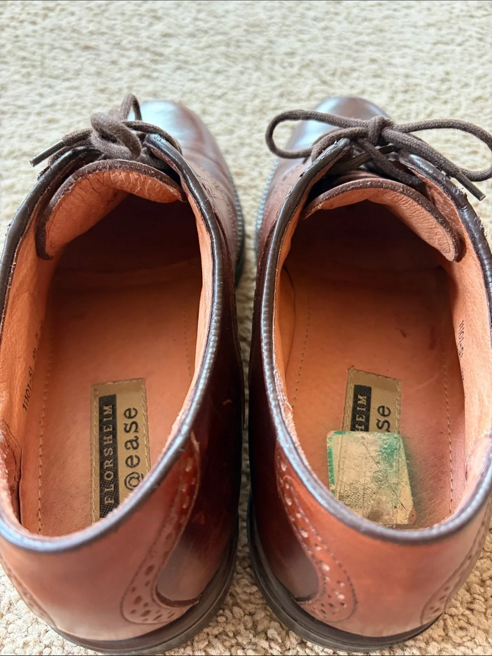 Florsheim @ ease Two-tone Brown Leather Oxford Brogue Saddle Shoe Mens 10.5 M